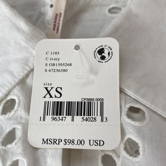 Free People NWT Tangerine Eyelet Top - Picture 6 of 15